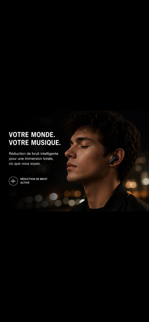Écouteurs Bluetooth 5.3 – ANC 24h
